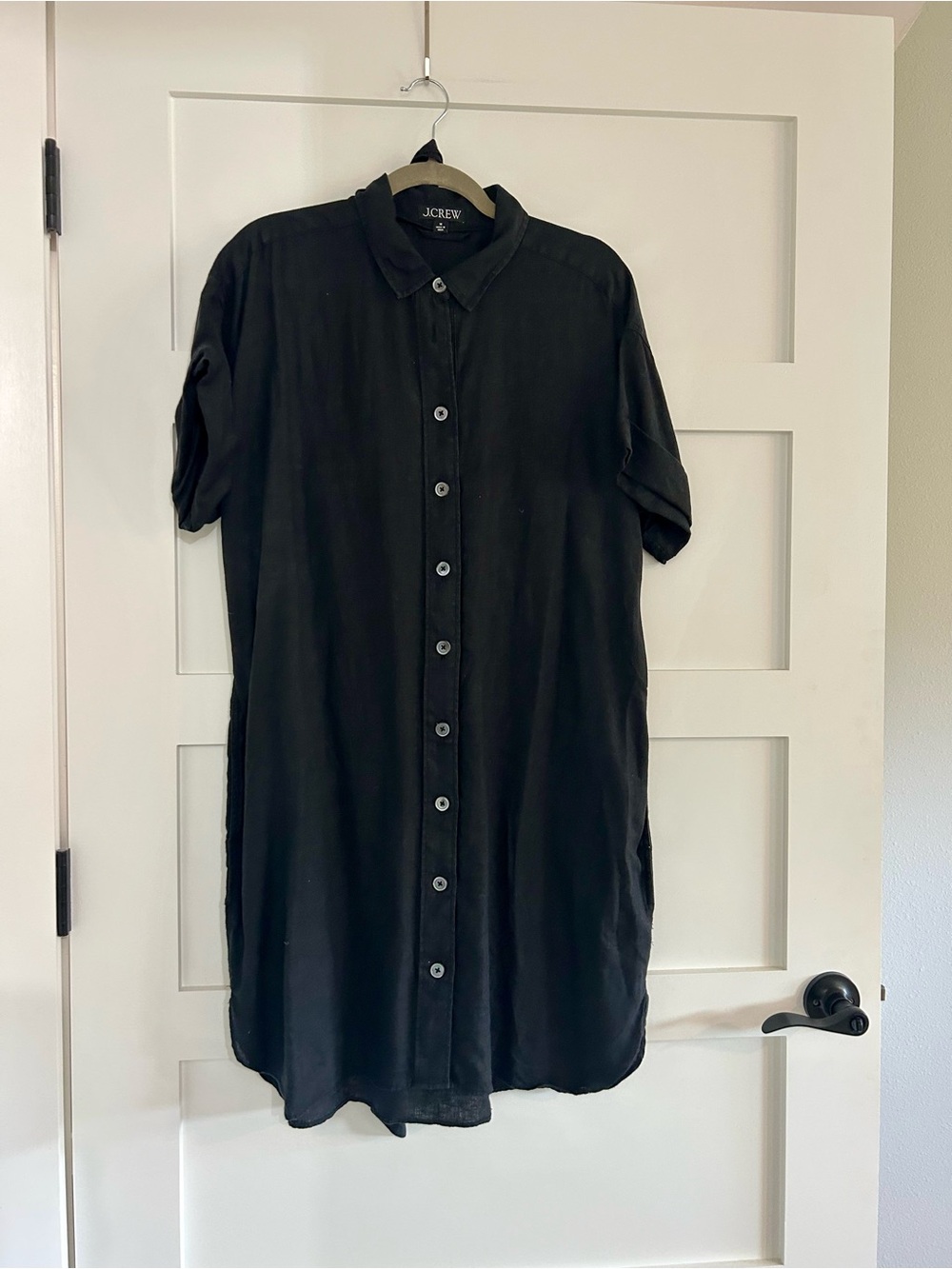 J.Crew Black Linen Shirt Dress Size M